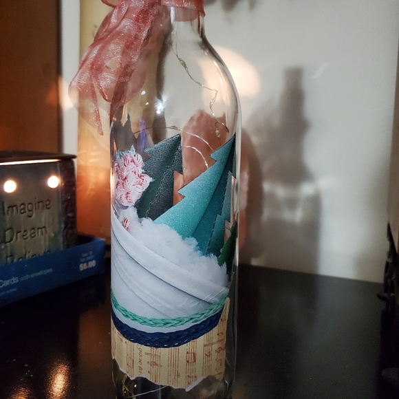 🦃 HAND CRAFTED decoupage collage Christmas lights decor - Picture 6 of 8